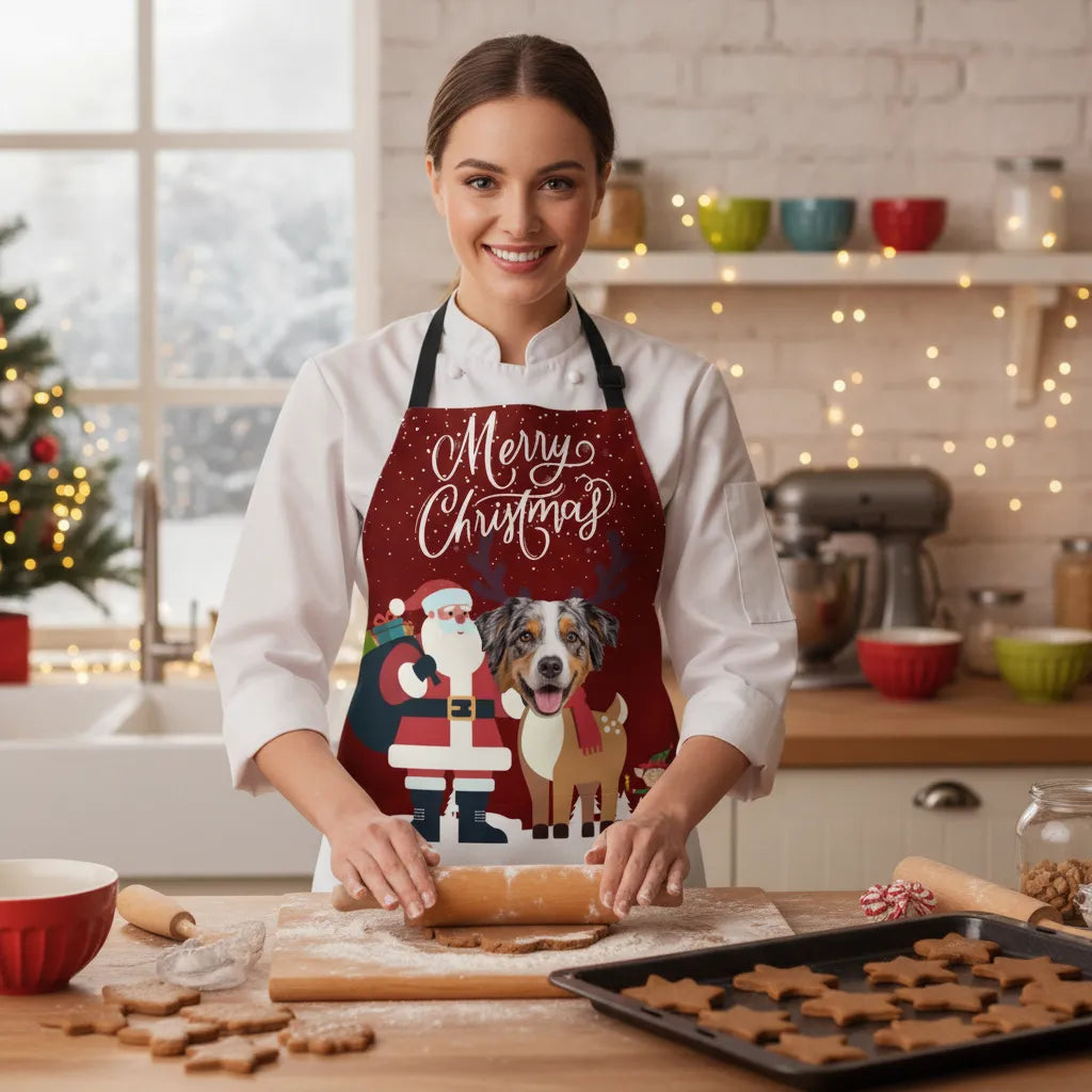 Personalized Pet Face Christmas Apron | Custom Dog & Cat Gift