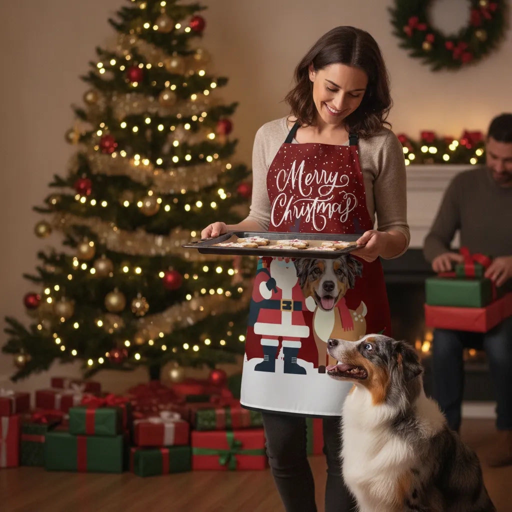 Personalized Pet Face Christmas Apron | Custom Dog & Cat Gift