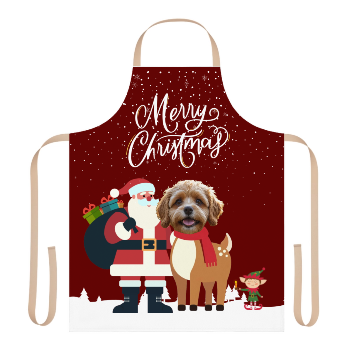 Personalized Pet Face Christmas Apron | Custom Dog & Cat Gift