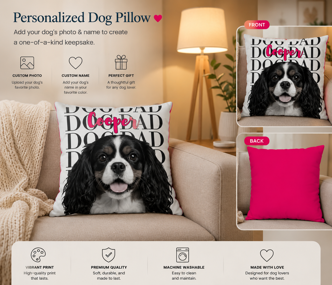 Faux Suede personalized Pillowcase